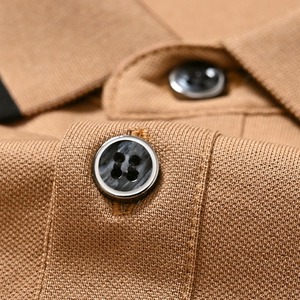 Camisetas de Golf Casuales de Punto con Logotipo Personalizado MJSI para Hombre, Algodón Grueso, Manga Corta, Ajuste Atlético Cómodo, Diseño de Puntos - Product Image 4