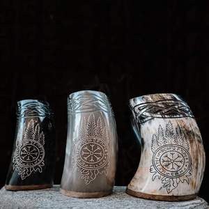 คุณภาพส่งออกดีไซน์โบราณแตรแก้วสั้นทำมือธรรมชาติสำหรับหมีถ้วยดื่มอาเกตสำหรับบาร์จากอินเดีย - Product Image 3