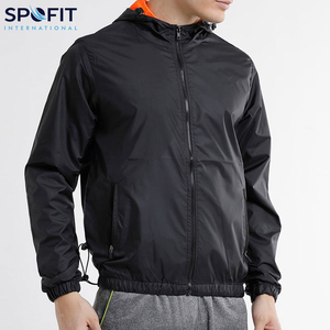 Chaqueta de lluvia transpirable impermeable con capucha de Venta caliente Logotipo de impresión personalizado diseño frontal duradero al aire libre para hombres - Product Image 4