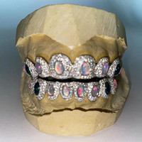 Grillz vintage en argent sterling 925 plaqué or 10 carats, serti de diamants Moissanite VVS taille princesse, avec dents profondes, cadeau de mariage