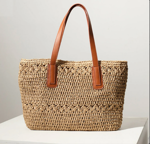 Sac en paille de qualité supérieure, sac à bandoulière décontracté polyvalent, sac à main style forêt - Product Image 1