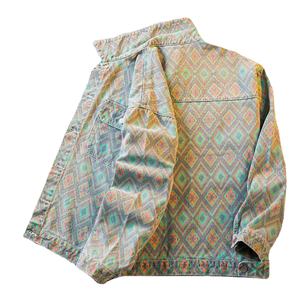 Chaqueta vaquera de hombre con estampado floral de cachemira, estilo urbano, color oscuro, ecológica, informal, para invierno - Product Image 3