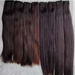 Wholesale 100% Virgin Human Hair Bundles <b>Silky</b> Straight Unprocessed Machine Double Weft HD Lace Wigs and Tape Hair Extensions - Product Image 1
