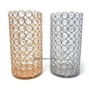 Most Fancy Look Metal Gold Plated Leaves Designer Stand and Base for <b>Crystals</b> Beaded <b>Candle</b> Holders and Jars in Wholesale Price - Product Image 6