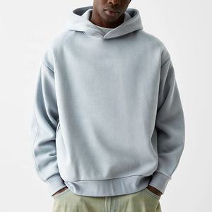 เสื้อฮู้ดผ้าฝ้ายเทอร์รี่ผ้าฟลีซสำหรับผู้ชายเสื้อครอปแบบบ็อกซี่ - Product Image 1