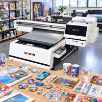 Printer UV Flatbed Multifungsi 6090 XP600 I1600 I3200 untuk Akrilik, Kanvas, Papan Kayu, dan Bahan Datar Bulat