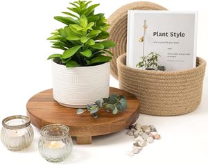 Large colonne montante ronde | affichage de cuisine | support de plante support de piédestal en bois fait à la main - Product Image 5