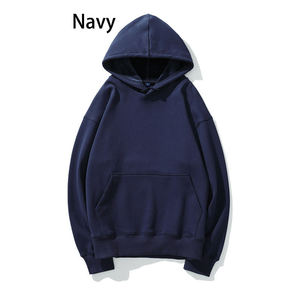 Vente en gros poids lourd 100 velours de coton logo personnalisé brodé pull blanc uni sweats à capuche vierges surdimensionnés - Product Image 2