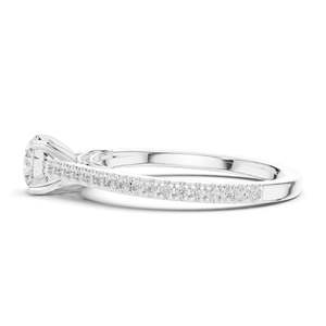 Bague de fiançailles en diamant de laboratoire rond brillant de 0,96 CT pour femmes, clarté VVS-VS EF, or 18 carats, 14 carats, 10 carats et argent 925, rose - Product Image 6