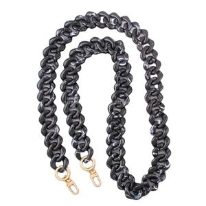 Résine de haute qualité nouvel accessoire de décoration de sac de mode d'été chaîne en résine noire pour téléphones sacs à main - Product Image 2