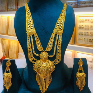 2024 Best Buy fabricante indio inspirado Vintage 24K chapado en oro conjunto de joyas de cobre diamante clásico Comoras joyería de moda - Product Image 1