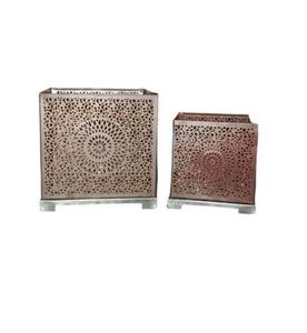 Juego de farolillos colgantes de hierro de alta calidad de 2 piezas con acabado pulido para decoración del hogar farolillos colgantes de Metal - Product Image 2