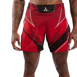 Shorts de boxe MMA sportifs pour hommes avec logo personnalisé, service OEM, haute qualité, séchage rapide, taille élastique, polyester/coton, couleur unie - Product Image 1