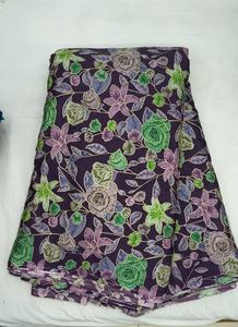 Tela de Chinnon Puro con Estampado Posicional y Bordado para Lehenga y Vestidos |   Trabajo de Trituración Simple |   Costo de Envío Adicional - Product Image 6