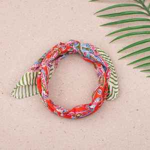 Bandana en coton imprimé à la main, style bohème, accessoire de cou d'été, unisexe, rouge, foulard de tête, bandana de plage - Product Image 6