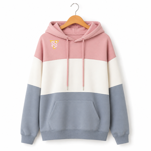 Sudadera con Capucha para Mujer, Diseño Color Block, Mezcla de Algodón y Felpa, con Bolsillo y Logotipo Bordado en la Parte Delantera, Ropa Casual de Invierno - Product Image 1