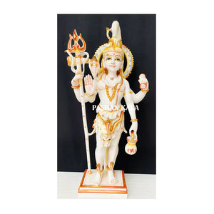 การออกแบบที่ทันสมัยและหินอ่อนสีขาวธรรมชาติน้ําหนักเบา Mahadev ยืนรูปปั้นคุณภาพสูงรูปปั้นพระศิวะของผู้ส่งออก - Product Image 1