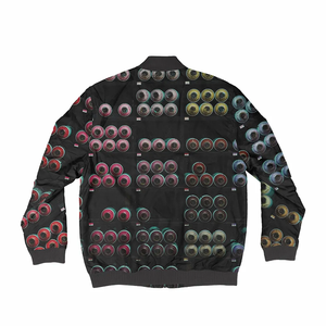 Chaqueta de bombardero de invierno para hombre, estilo de béisbol con cremallera y estampado de sublimación completa - Product Image 2