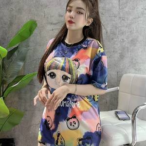 เสื้อยืดผ้าฝ้ายผู้หญิงแบบไม่สมมาตรแบบลำลองสำหรับ2023เสื้อผ้าฝ้ายย้อมสีได้ระบายอากาศได้ดีผลิตจากเวียดนาม - Product Image 4