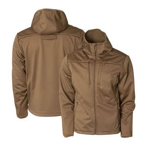 Hombres al aire libre transpirable impermeable suave Shell pesca montañismo impermeable chaqueta cierre de cremallera cortavientos - Product Image 1