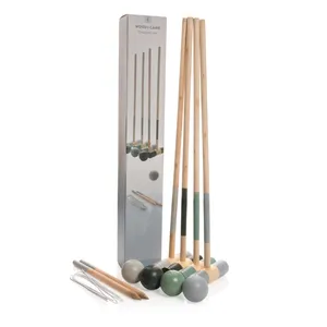 Ensemble de croquet en bois personnalisé pour les jeux de plein air - Product Image 4