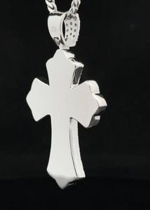 14k white gold and diamond <b>Cross</b> <b>Pendant</b> and 14k white gold Hip Hop Iced out Charms Custom <b>Pendant</b> with VVS Moissanite Diamond - Product Image 3