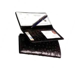 Couverture de damier unisexe en cuir véritable, étui de luxe à deux volets - Product Image 1