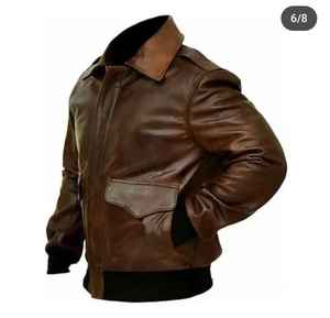 Chaqueta Bomber de Cuero Larga de Alta Calidad para Hombre, Fabricada a Medida, Calidad Premium, Cuero de Longitud Completa - Product Image 6