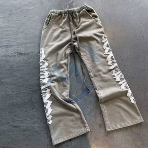Best Quality Acid Wash Tracksuit Plus Size 100% Cotton Winter Clothing Outdoor Wear <b>Distressed</b> Features Men's Fleece Quick Dry - Product Image 4
