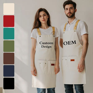 Top Quality Custom Logo <b>Apron</b> Cotton <b>Canvas</b> Waiter <b>Apron</b> Personalized Tablier Cuisine <b>Apron</b> - Product Image 3
