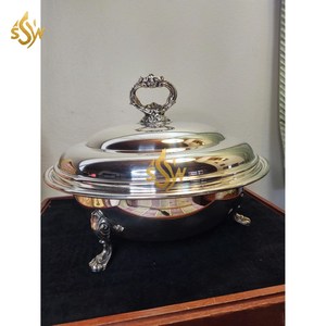 จานก้นลึกทรงกลมมาใหม่ล่าสุดสำหรับเสิร์ฟอาหารบนโต๊ะเครื่องใช้สำหรับงานเลี้ยงตกแต่งภาชนะใส่อาหารหม้อร้อน - Product Image 2