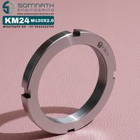 Precision CLASS 4 Bearing Lock Nut KM24 118MM Natural Finish Fully Threaded Stainless Steel Adapter Sleeve Nut