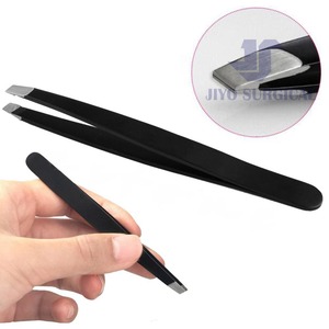 Pinzas profesionales de acero inoxidable para cejas, herramienta de belleza para depilación con punta inclinada de precisión - Product Image 6