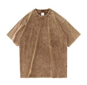 Venta al por mayor 100 algodón lavado ácido camiseta de gran tamaño 250Gsm peso pesado camiseta para hombres personalizado en blanco Vintage camiseta para hombres - Product Image 4