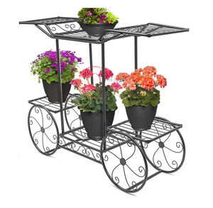 Customized Size and Hot Selling Black Metal Iron Flower <b>Pots</b> Garden Rack for Patio Balcony Shop <b>Plant</b> <b>Stands</b> for Indoor <b>Plants</b> - Product Image 1