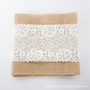 Jute Woven Floral Table Runner for Christmas Wedding Party Decor Luxury Home Dining Hotel Decoration - Product Image 5