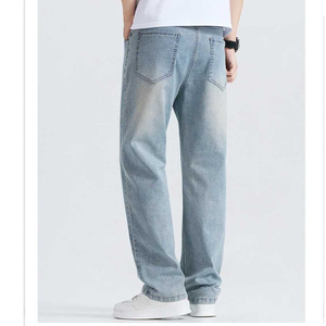 กางเกงยีนส์ผ้ายีนส์ซักกรดของผู้ชายทรงตรงเข้ารูปน้ำหนักเบาออกแบบได้ตามต้องการดีไซน์ทันสมัย - Product Image 4