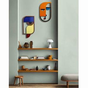 Masques muraux artisanaux en bois rustique à thème animalier, art populaire, peinture murale décorative, caractéristique régionale africaine pour la maison - Product Image 3