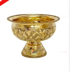 Tazón de servicio de acero inoxidable de metal con acabado dorado de aspecto real para restaurante y bar de hotel - Product Image 1