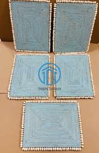 Handmade Rattan <b>Placemat</b> with Seashell Border Natural Woven <b>Table</b> Mat for <b>Dining</b> <b>Table</b> Setting and Eco-Friendly Home Decoration - Product Image 5