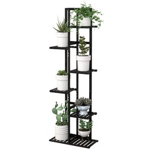 Présentoir de plantes en bois imperméable en métal multicouche de grande capacité multifonctionnel moderne et durable pour petit espace - Product Image 1