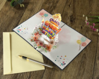 Bon prix 3D Popup Carte de voeux Design personnalisé pour les occasions d'anniversaire et de remerciement Fabriqué au Vietnam-Wholesale Supply