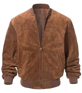 <b>Men's</b> High Quality Slim Fit <b>Suede</b> Leather <b>Jacket</b> High Street Multi-Pockets Customized Bomber Style Custom Logo Winter Fashion - Product Image 1