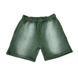 Shorts de survêtement en molleton 100 % coton de haute qualité, brodés, style urbain, effet délavé vintage à l'acide français pour l'extérieur - Product Image 6