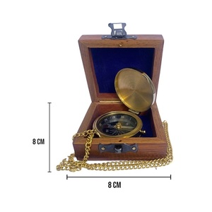 Boussole en laiton Metalarto Polaris avec boîte en palissandre Design nautique finition polie randonnée porte-clés RJ Handicraft Store - Product Image 6
