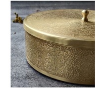 Caja de almacenamiento de esmalte de latón para semillas y especias, cajas de metal, artículo artesanal para decoración de mesa y cocina, artículo de regalo hecho a mano