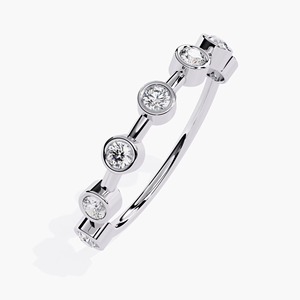 <span class=keywords><strong>Anello</strong></span> Classico da Donna con Diamante Creato in Laboratorio 0,50 <span class=keywords><strong>Carati</strong></span> Taglio Brillante Purezza VS1 Colore F in Oro Bianco 14k Stile Bezel - Product Image 2