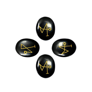 Cristal Reiki negro turmalina arco Ángel tallado grabado 4 piezas Reiki piedras preciosas cristales Feng Shui piedra semipreciosa recuerdos - Product Image 5