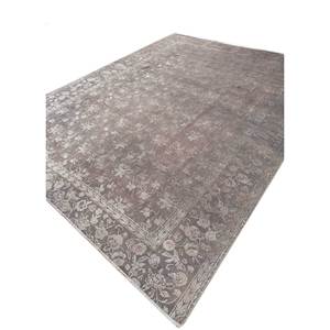 Alfombra de Lana y Seda Anudada a Mano en Verde Azalea con Patrón Floral Abstracto para Sala de Estar, Pasillo, Rectangular, Tipo Rompecabezas - Pae-6164 - Product Image 2