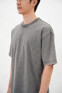 Washed Acid Effect T <b>Shirt</b> Soft Cotton Casual Streetwear Tee Comfortable Trendy Outfit for Everyday Use - Product Image 3